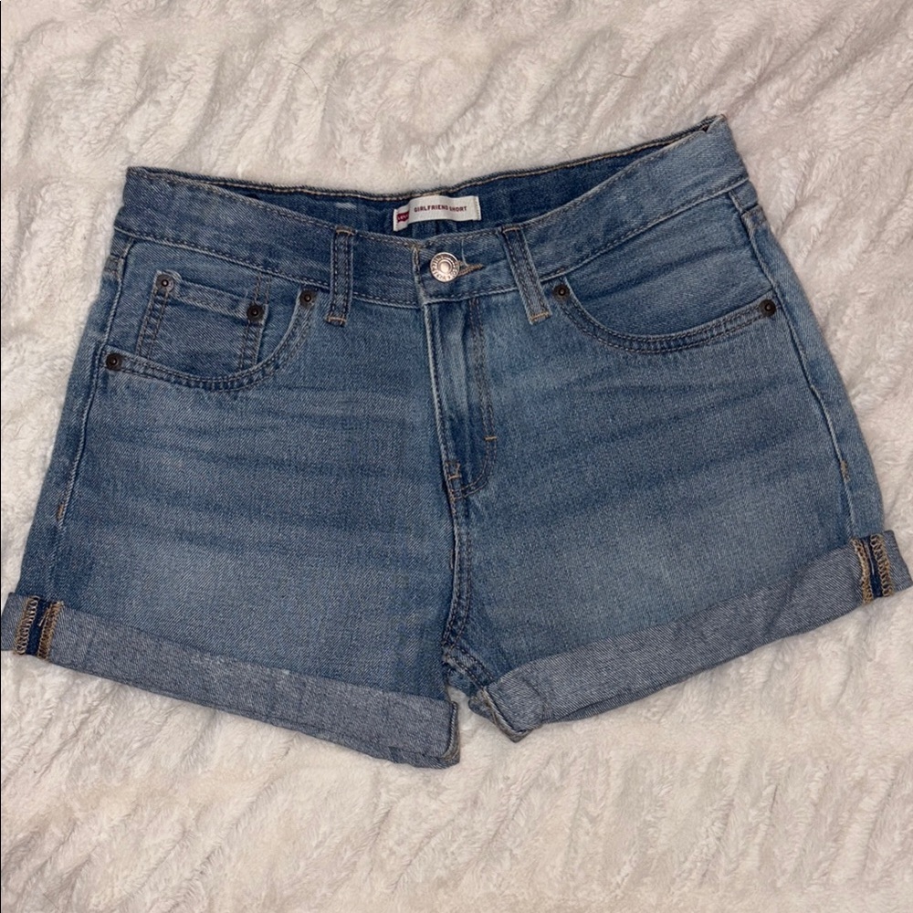 Women's Blue Denim Shorts Levi Girlfriend shorts